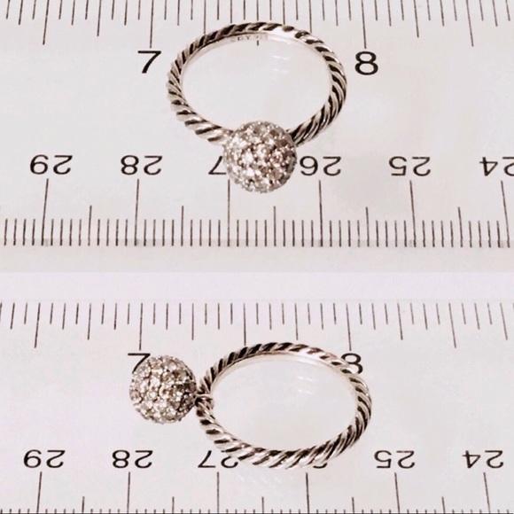 David Yurman 8mm Pave Diamond Elements Stack Ring - Picture 6 of 8